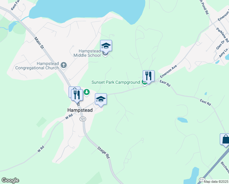 map of restaurants, bars, coffee shops, grocery stores, and more near 45 Emerson Avenue in Hampstead