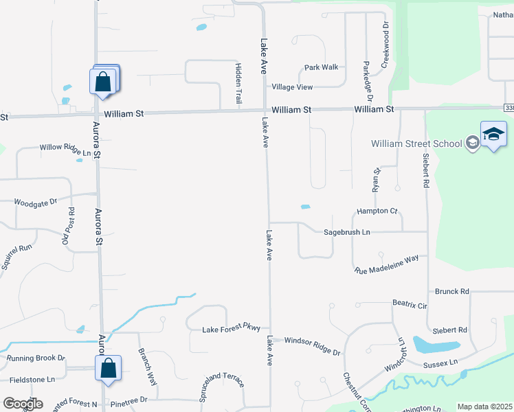 map of restaurants, bars, coffee shops, grocery stores, and more near 495 Lake Avenue in Lancaster