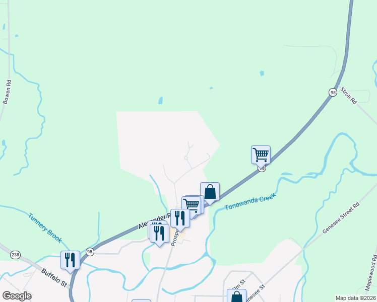 map of restaurants, bars, coffee shops, grocery stores, and more near 7 Colony Court in Alexander