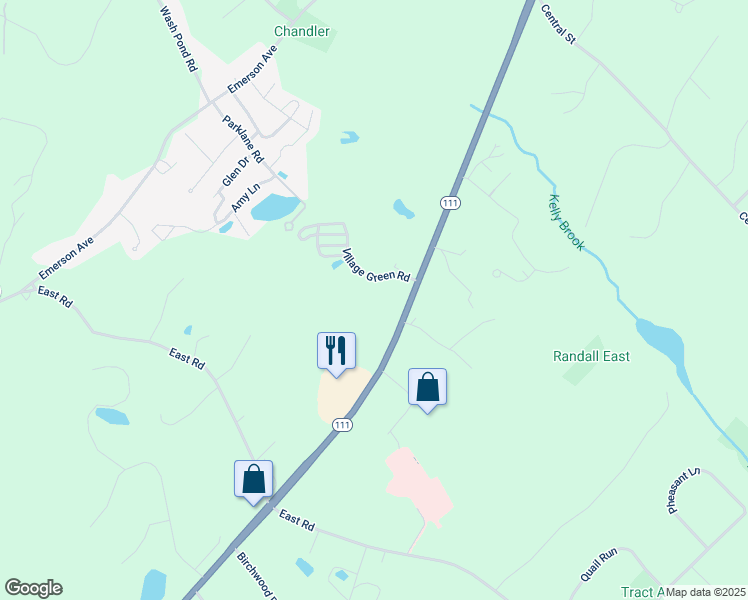 map of restaurants, bars, coffee shops, grocery stores, and more near 6 Village Green Road in Hampstead