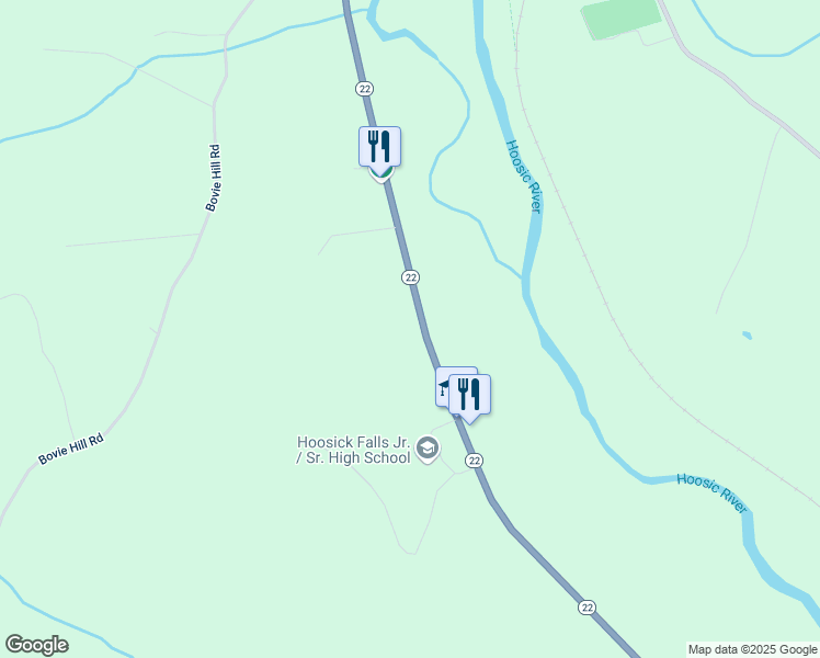 map of restaurants, bars, coffee shops, grocery stores, and more near 21241 New York 22 in Hoosick Falls