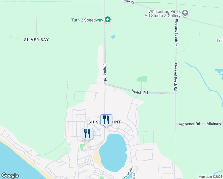 map of restaurants, bars, coffee shops, grocery stores, and more near 4973 Beach Road in Port Colborne