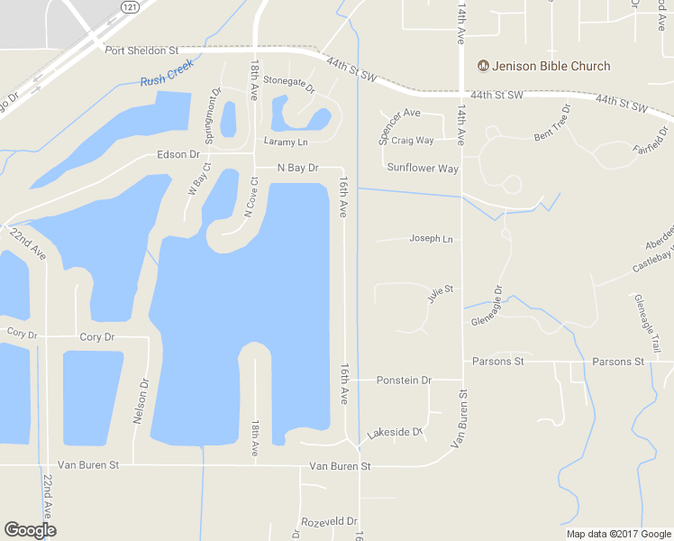 map of restaurants, bars, coffee shops, grocery stores, and more near 5981 16th Avenue in Hudsonville
