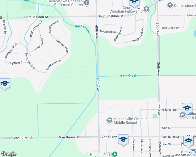 map of restaurants, bars, coffee shops, grocery stores, and more near 5981 40th Avenue in Hudsonville