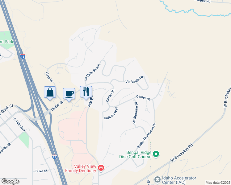 map of restaurants, bars, coffee shops, grocery stores, and more near 2646 Castle Peak Way in Pocatello