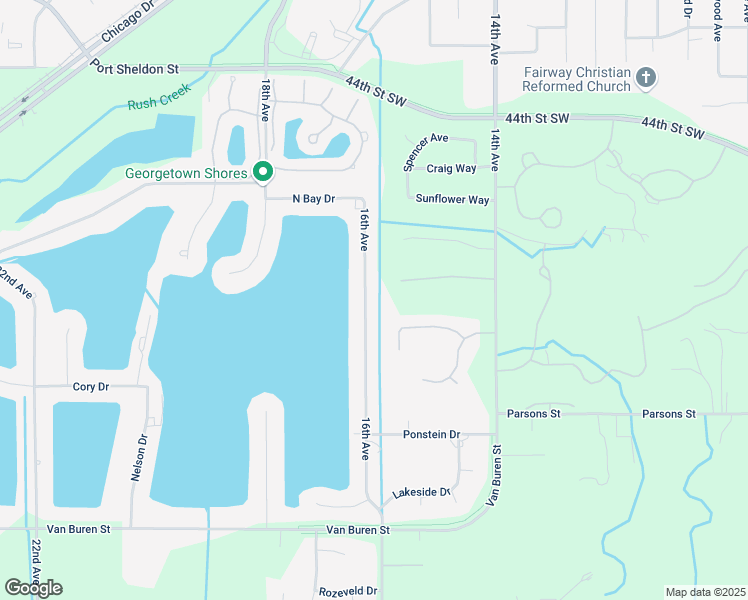 map of restaurants, bars, coffee shops, grocery stores, and more near 5981 16th Avenue in Hudsonville