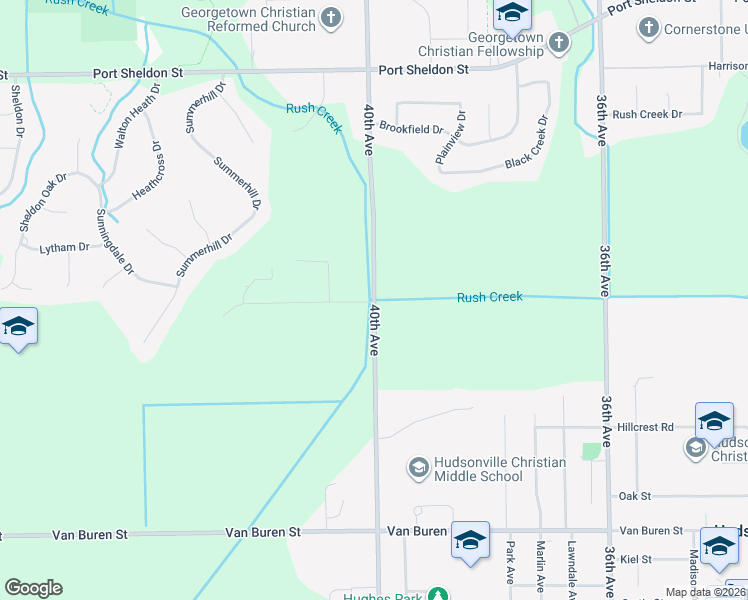 map of restaurants, bars, coffee shops, grocery stores, and more near 5981 40th Avenue in Hudsonville