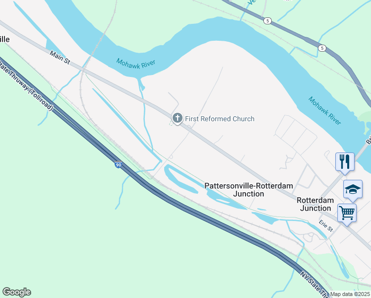 map of restaurants, bars, coffee shops, grocery stores, and more near 223 Leggerio Lane in Rotterdam Junction