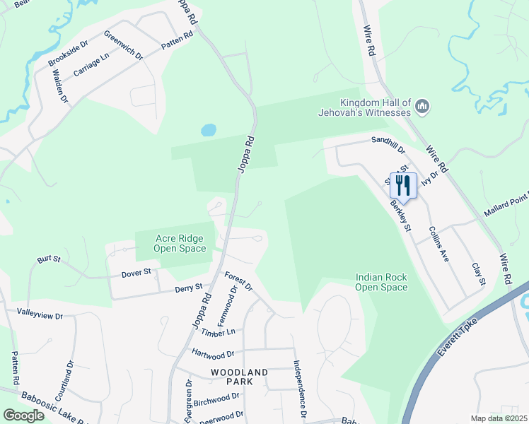 map of restaurants, bars, coffee shops, grocery stores, and more near 98 Donovan Court in Merrimack