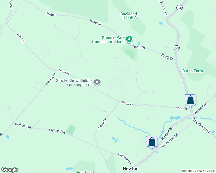 map of restaurants, bars, coffee shops, grocery stores, and more near 2 Meadowview Drive in Newton