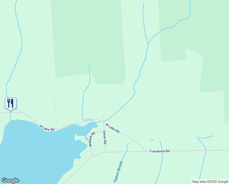 map of restaurants, bars, coffee shops, grocery stores, and more near 3239 Green Road in Erieville