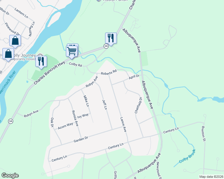 map of restaurants, bars, coffee shops, grocery stores, and more near 7 Lance Avenue in Litchfield