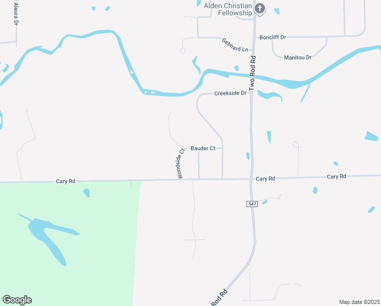 map of restaurants, bars, coffee shops, grocery stores, and more near 485 Bauder Court in Alden
