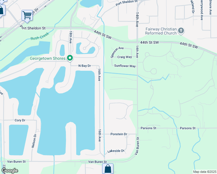 map of restaurants, bars, coffee shops, grocery stores, and more near 1573 Joseph Lane in Hudsonville