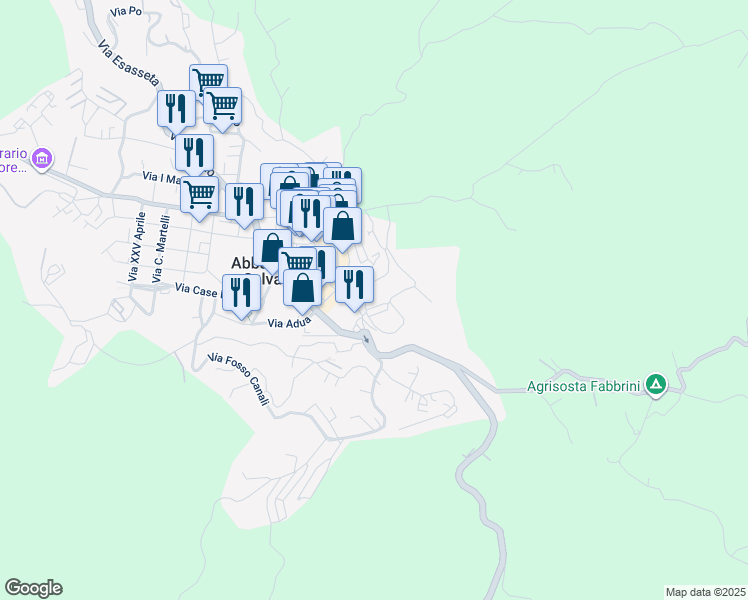map of restaurants, bars, coffee shops, grocery stores, and more near 7 Via Pinelli in Abbadia San Salvatore