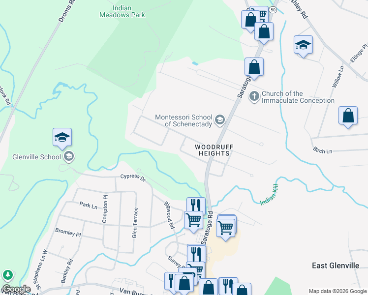 map of restaurants, bars, coffee shops, grocery stores, and more near 14 Lee Road in Schenectady