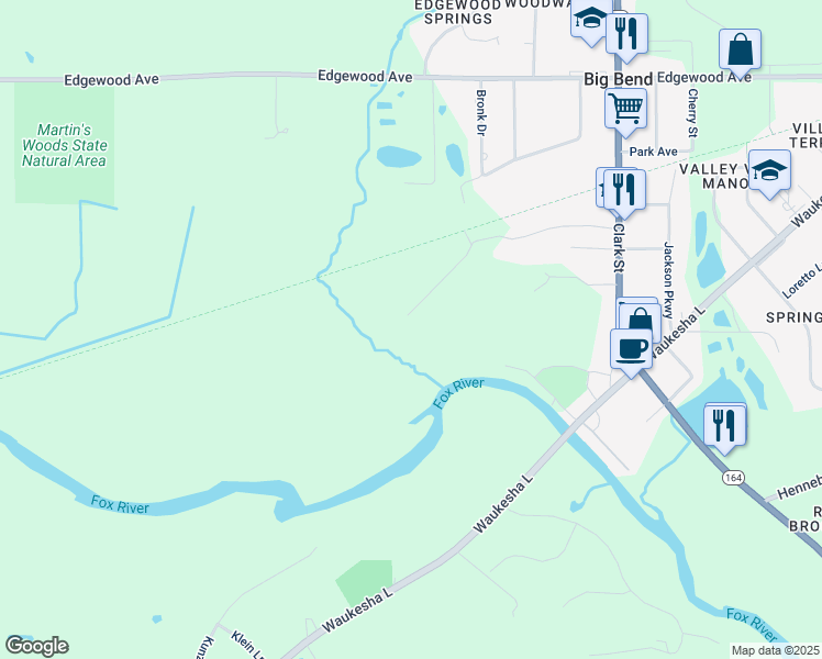 map of restaurants, bars, coffee shops, grocery stores, and more near in Big Bend