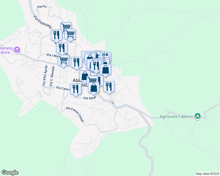 map of restaurants, bars, coffee shops, grocery stores, and more near 7 Via Pinelli in Abbadia San Salvatore