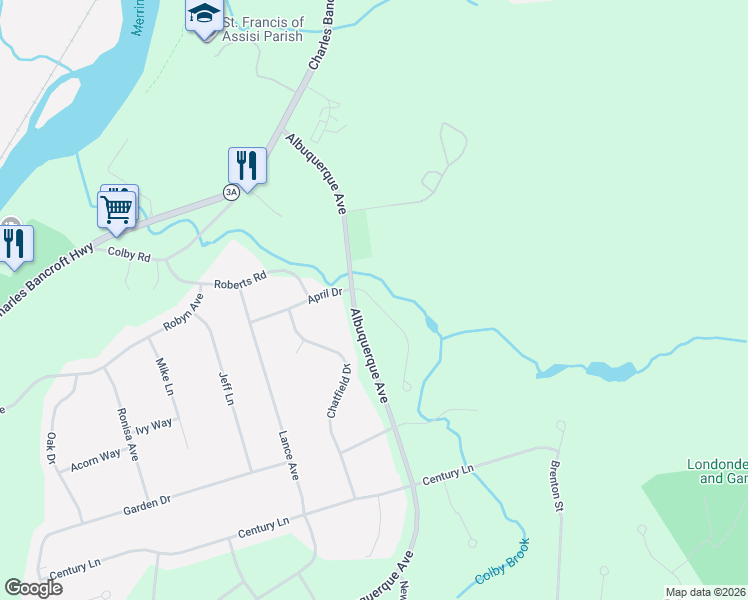 map of restaurants, bars, coffee shops, grocery stores, and more near 37 April Drive in Litchfield