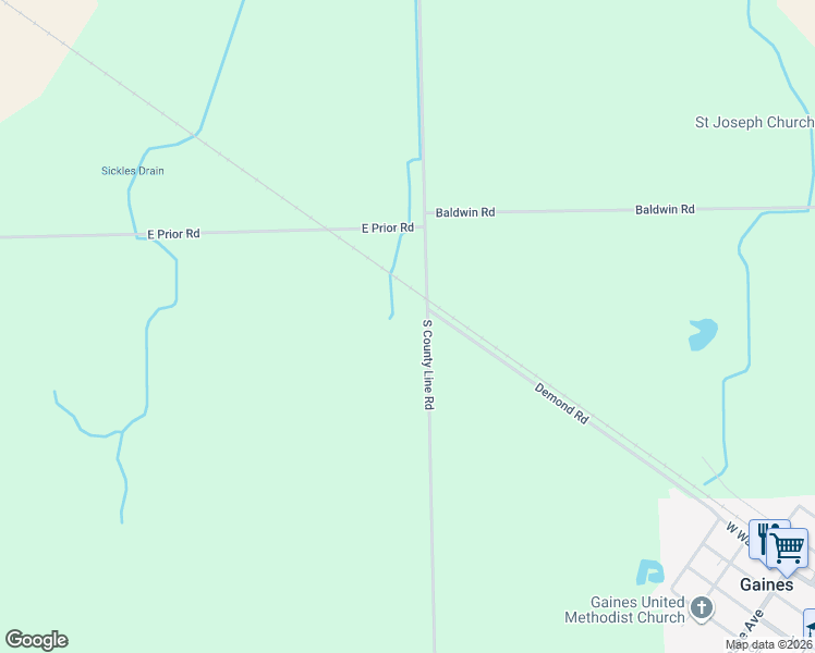 map of restaurants, bars, coffee shops, grocery stores, and more near 8202 South Sheridan Avenue in Gaines