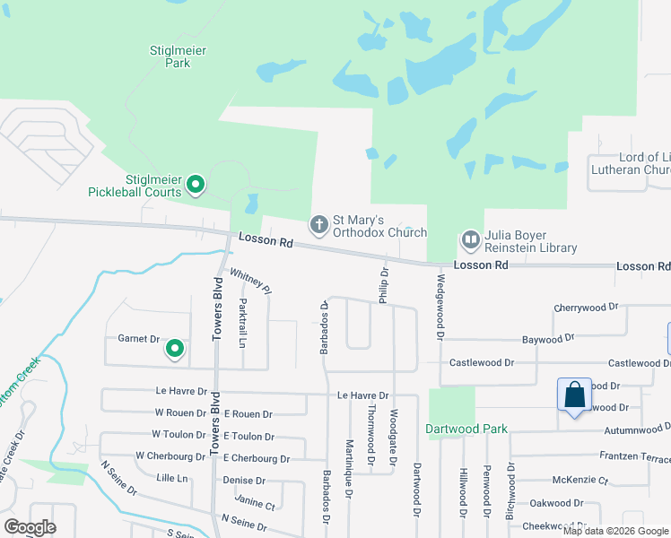 map of restaurants, bars, coffee shops, grocery stores, and more near 927 Losson Road in Cheektowaga