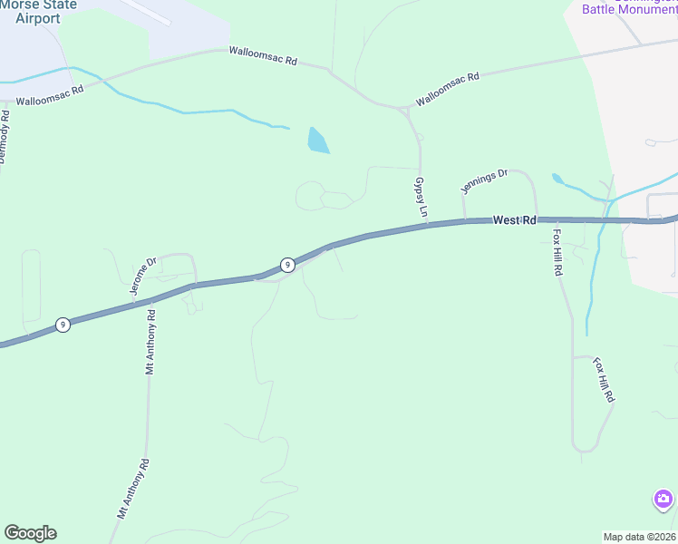 map of restaurants, bars, coffee shops, grocery stores, and more near 1086 West Road in Bennington County