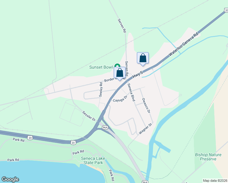 map of restaurants, bars, coffee shops, grocery stores, and more near 43-97 Lincoln Ave in Geneva