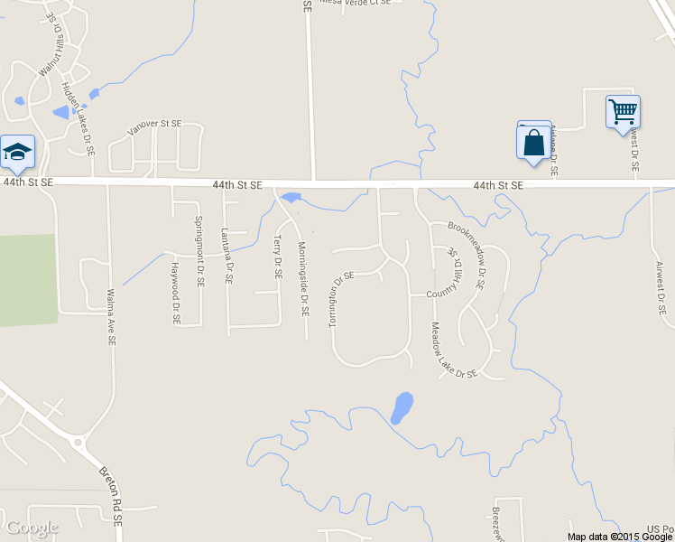 map of restaurants, bars, coffee shops, grocery stores, and more near 4571 Torrington Dr SE in Kentwood