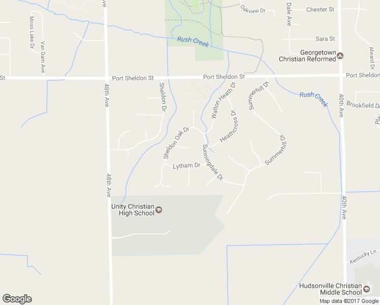 map of restaurants, bars, coffee shops, grocery stores, and more near 4524 Sheldon Oak Court in Hudsonville