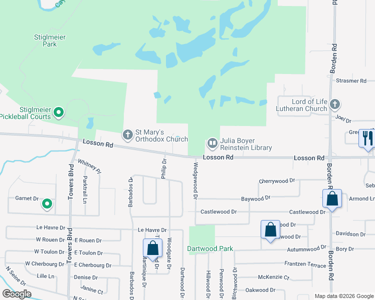map of restaurants, bars, coffee shops, grocery stores, and more near 1014 Losson Road in Cheektowaga