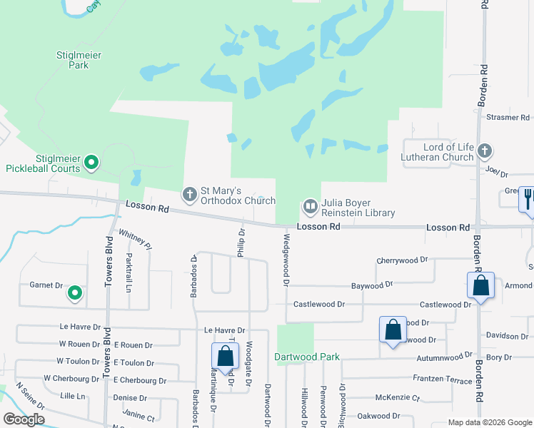 map of restaurants, bars, coffee shops, grocery stores, and more near 1014 Losson Road in Cheektowaga