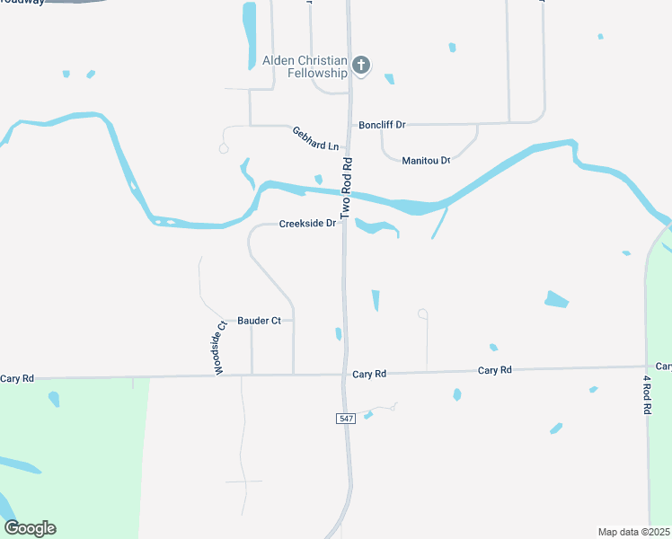 map of restaurants, bars, coffee shops, grocery stores, and more near 618 Two Rod Road in Alden