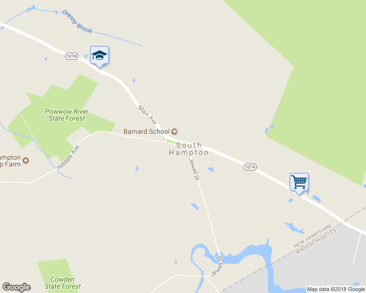 map of restaurants, bars, coffee shops, grocery stores, and more near 1-9 Hilldale Avenue in South Hampton