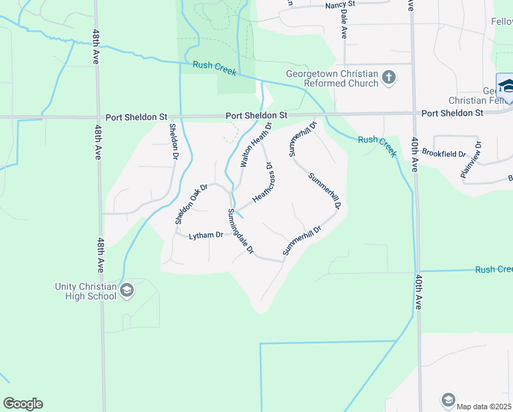 map of restaurants, bars, coffee shops, grocery stores, and more near 6180 Walton Heath Drive in Hudsonville