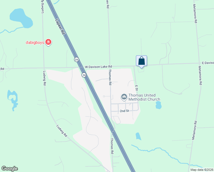 map of restaurants, bars, coffee shops, grocery stores, and more near 3848 Thomas Road in Oakland County