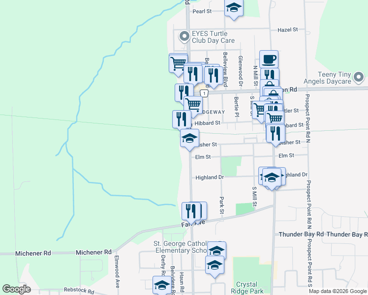 map of restaurants, bars, coffee shops, grocery stores, and more near 240-258 Gorham Road in Fort Erie