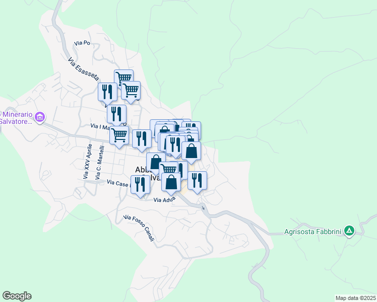 map of restaurants, bars, coffee shops, grocery stores, and more near 6 Via Val di Piatta in Abbadia San Salvatore