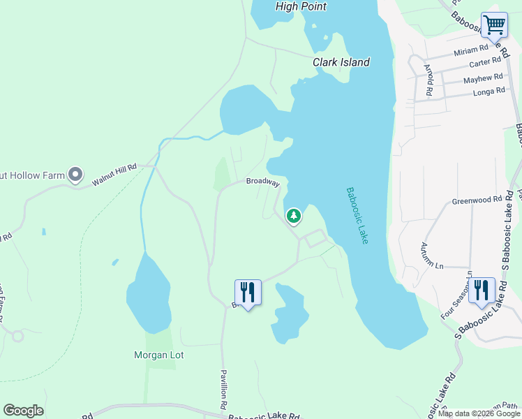 map of restaurants, bars, coffee shops, grocery stores, and more near 15 Milford Street in Amherst
