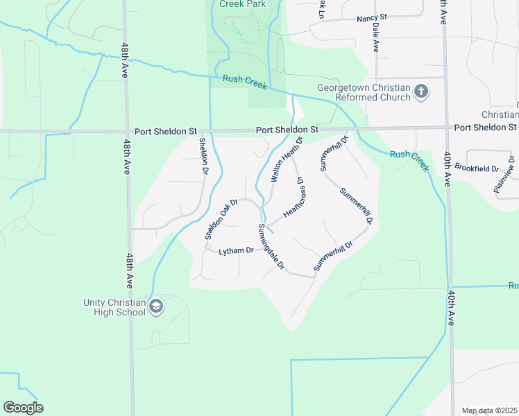 map of restaurants, bars, coffee shops, grocery stores, and more near 6180 Walton Heath Drive in Hudsonville