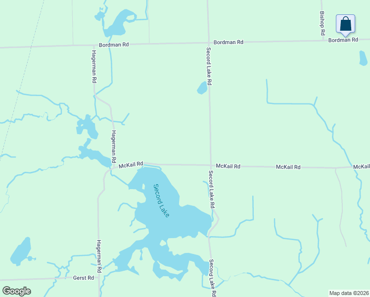 map of restaurants, bars, coffee shops, grocery stores, and more near 1405 McKail Road in Leonard
