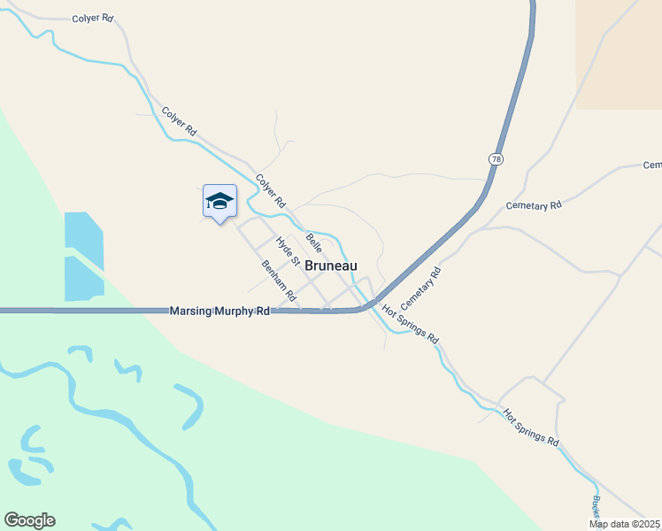 map of restaurants, bars, coffee shops, grocery stores, and more near in Bruneau