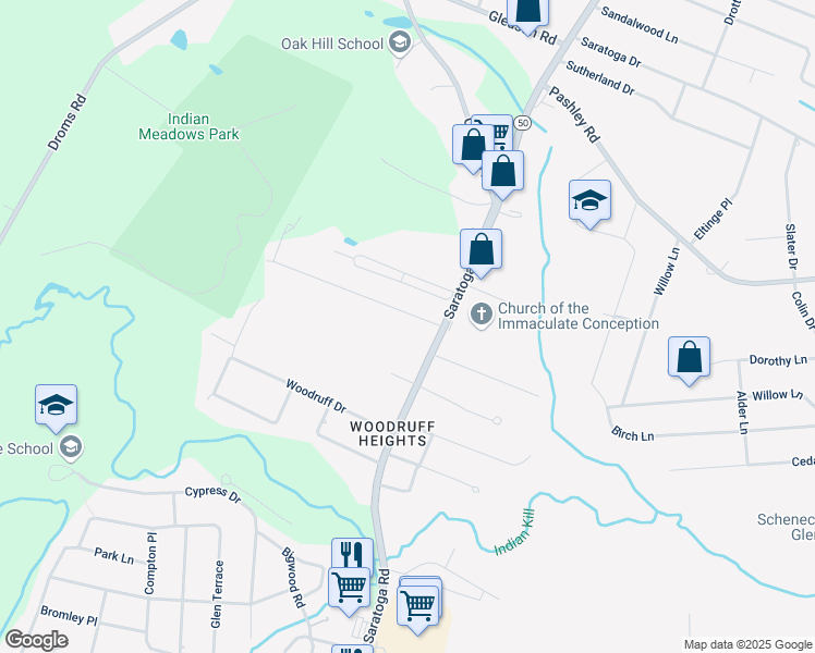 map of restaurants, bars, coffee shops, grocery stores, and more near 1 Edmel Road in Schenectady