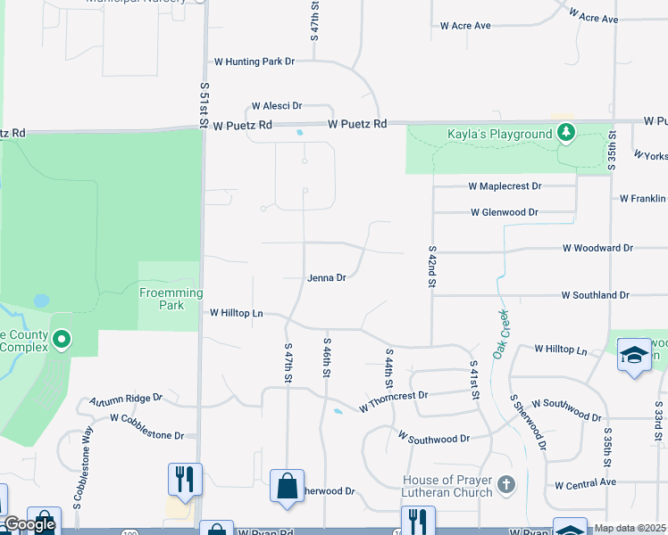 map of restaurants, bars, coffee shops, grocery stores, and more near 4476 Jenna Drive in Franklin