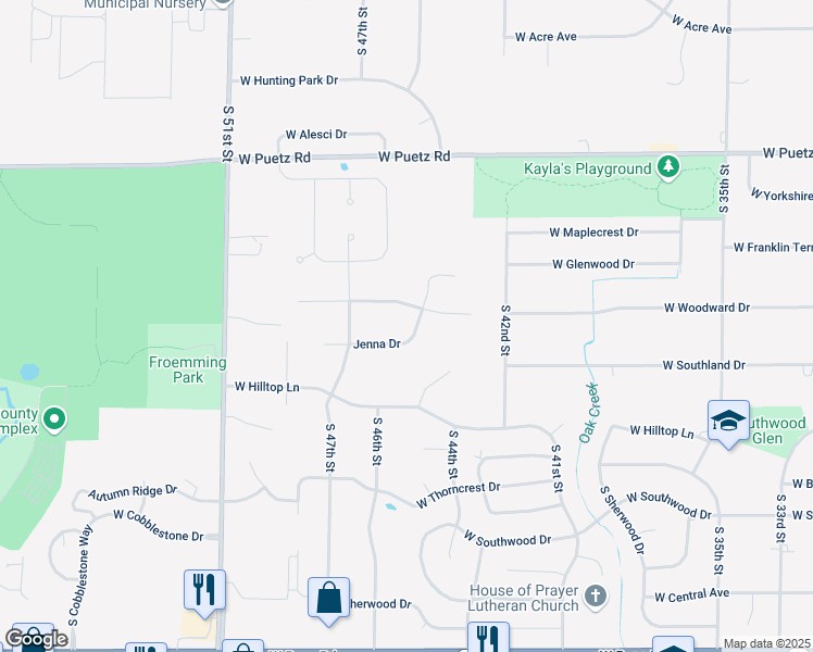 map of restaurants, bars, coffee shops, grocery stores, and more near 4476 Jenna Drive in Franklin