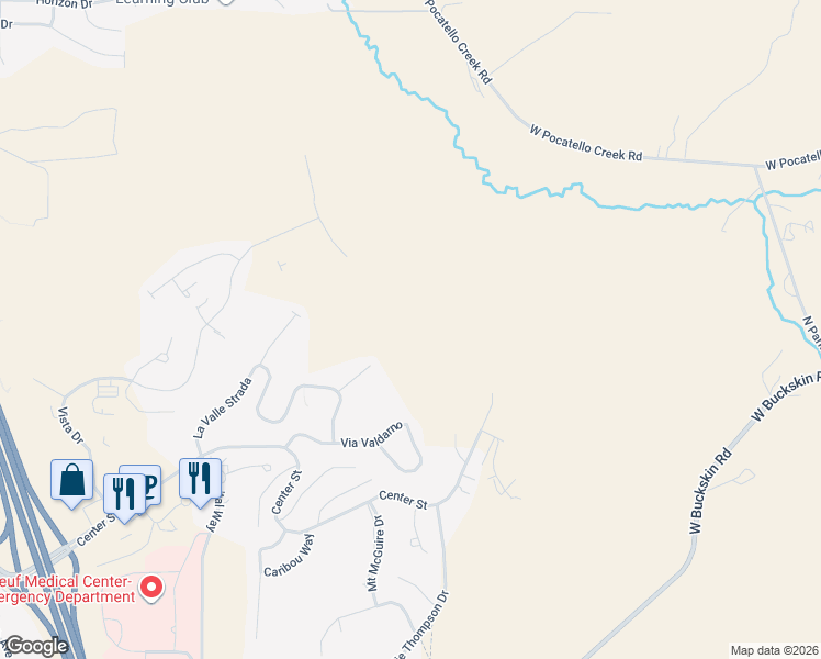 map of restaurants, bars, coffee shops, grocery stores, and more near 2711 Corsini Court in Pocatello