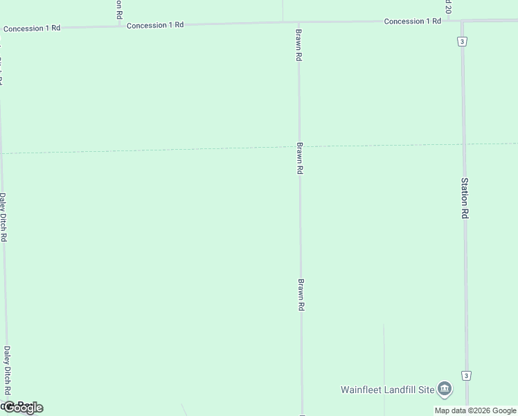 map of restaurants, bars, coffee shops, grocery stores, and more near 12264 Brawn Road in Wainfleet