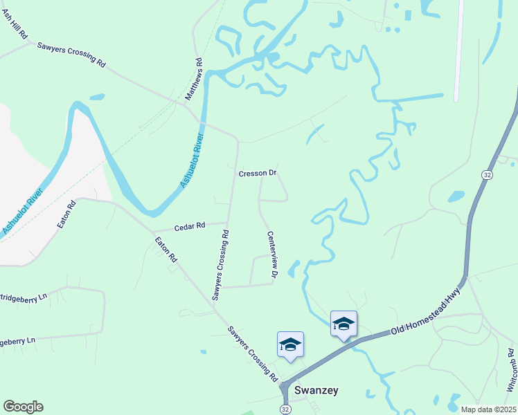 map of restaurants, bars, coffee shops, grocery stores, and more near 76 Centerview Drive in Swanzey
