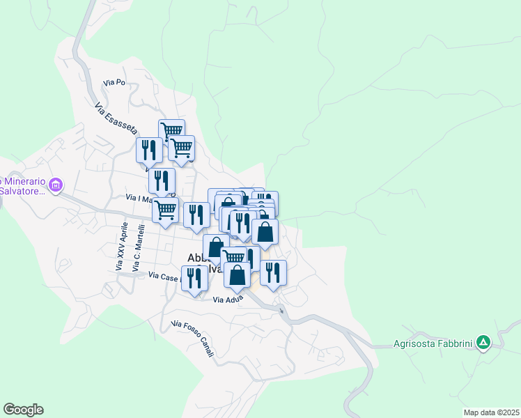 map of restaurants, bars, coffee shops, grocery stores, and more near 6 Via Val di Piatta in Abbadia San Salvatore