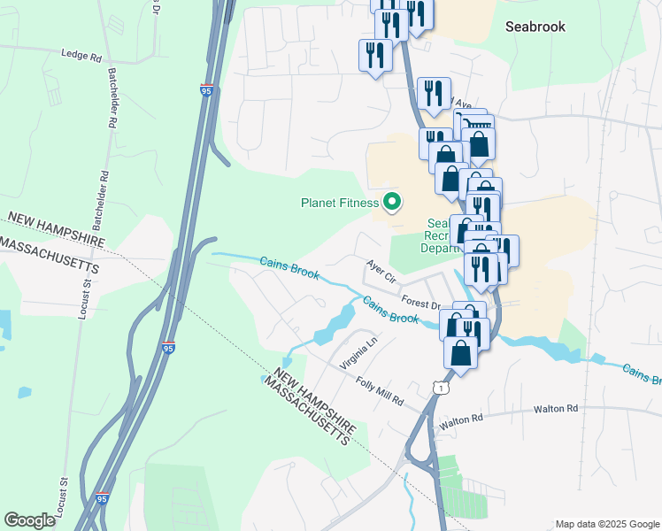 map of restaurants, bars, coffee shops, grocery stores, and more near 19 Pine Cone Drive in Seabrook