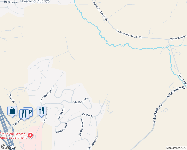 map of restaurants, bars, coffee shops, grocery stores, and more near 2711 Corsini Court in Pocatello
